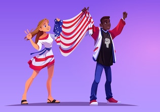 American flag illustrations