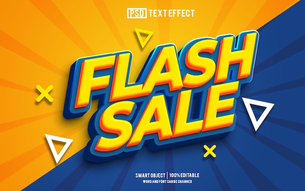 flash sale text effect font editable typography 3d text