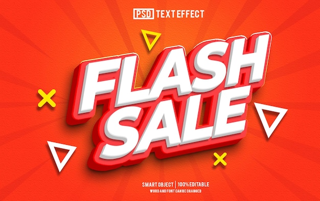 flash sale text effect font editable typography 3d text