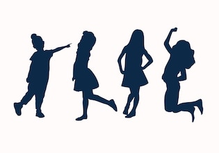 Girl silhouettes