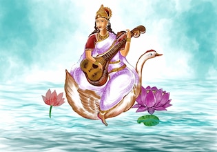 saraswati Maa drawing