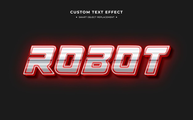 robot futuristic 3d text style effect