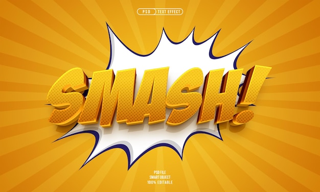 Smash 3D editable text effect