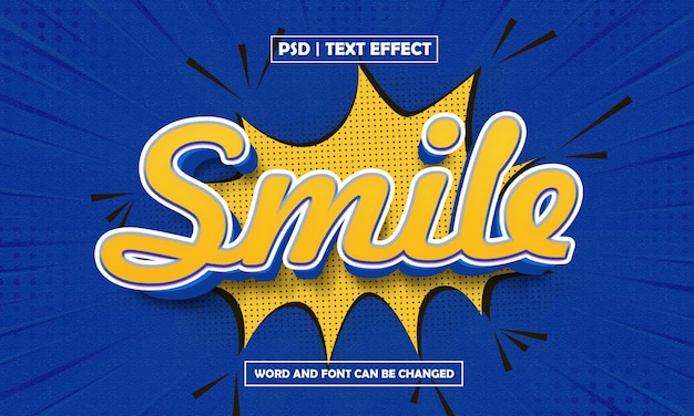 Smile 3d text effect