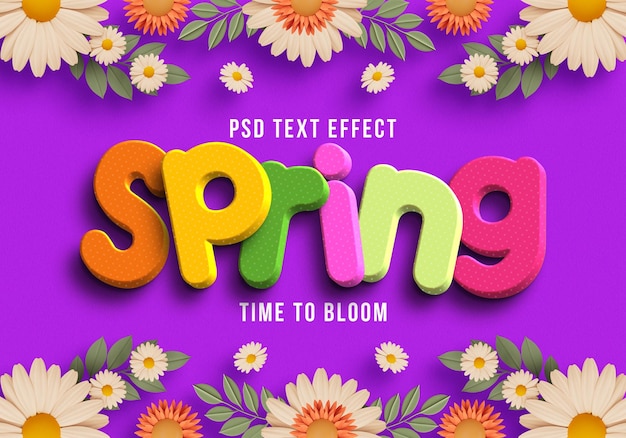 Spring floral editable text effect