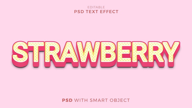 strawberry text effect font style editable template